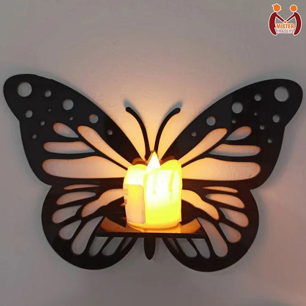Wooden Wall Art & Candle Holder | Elegant Wall Décor for Home | Stylish Decorative Items & Wall Shelves for Living Room, Bedroom & Office